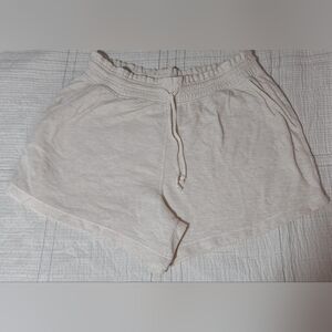 Aerie Women's Cream Drawstring Shorts With Pockets Size Large